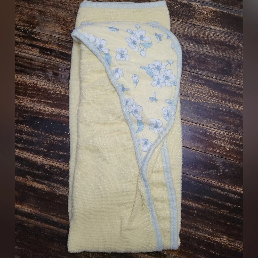 vintage baby towel yellow floral
